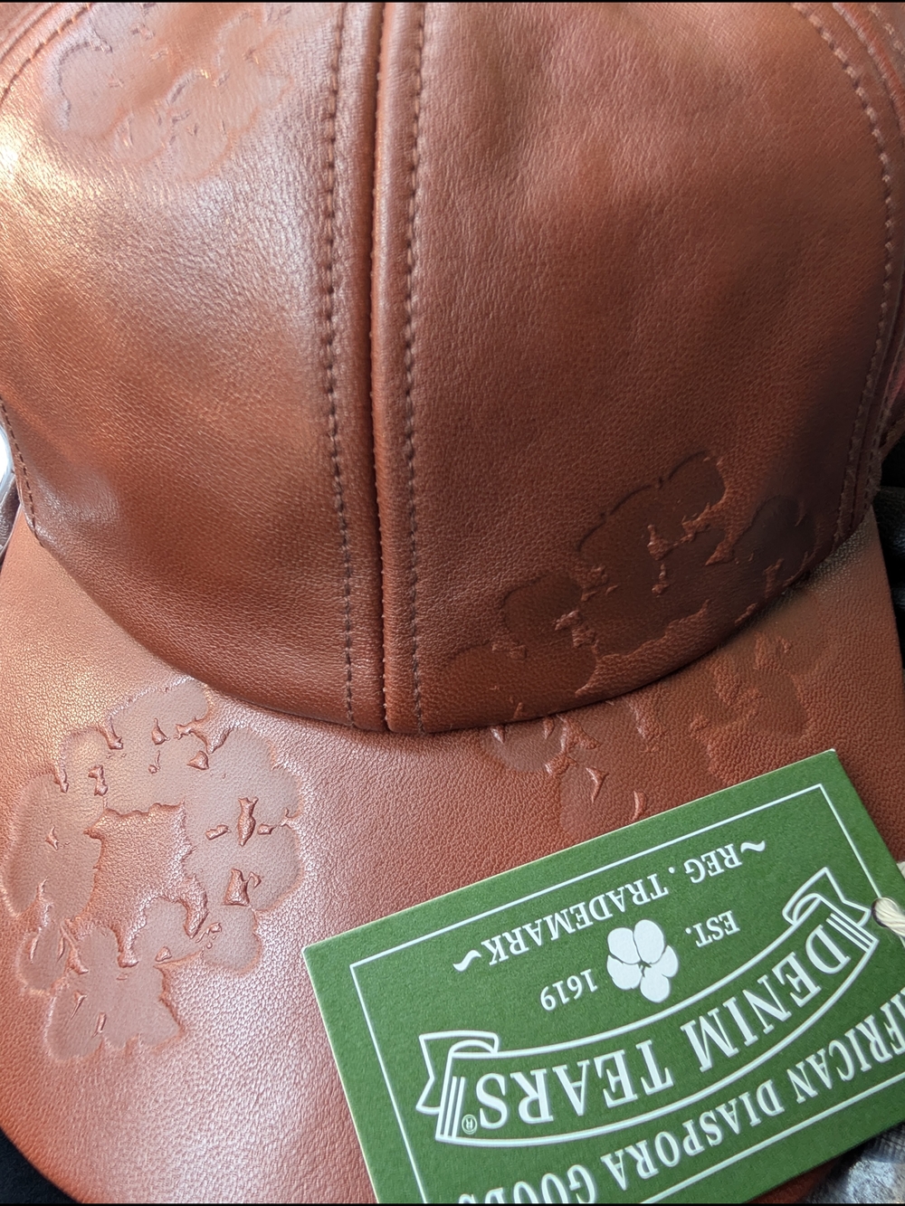 Denim Tears MVP Leather Brown Men's Baseball Cap